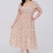 Blu Pepper - PLUS FLORAL SCOOP NECK FLOUNCE SLEEVE MIDI DRESS