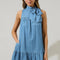 Skylah Denim Bow Mini Dress