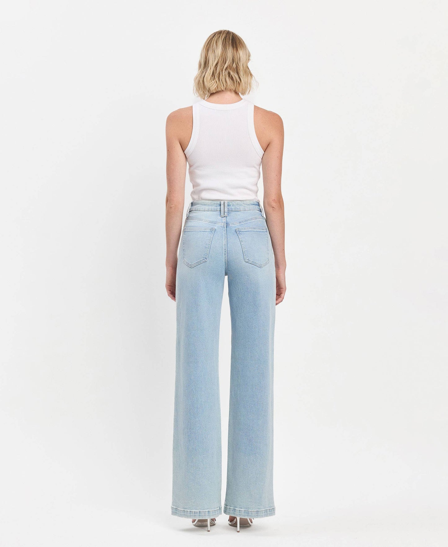 VERVET by FLYING MONKEY - HIGH RISE FULL LENGTH WIDE LEG JEANS