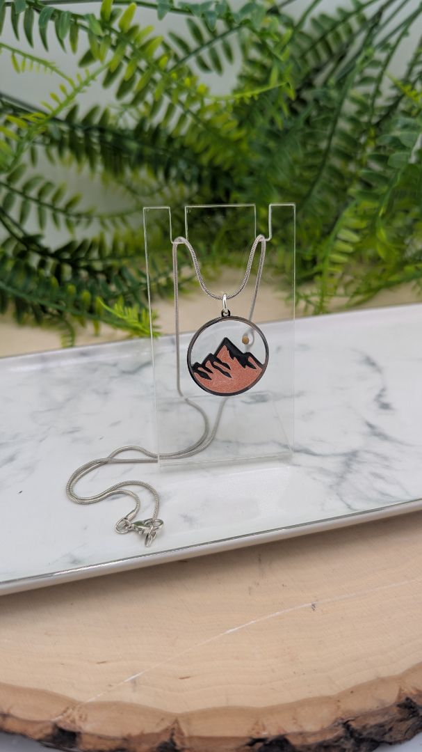Simply SuSu Designs Mustard Seed and mountain large pendant necklace