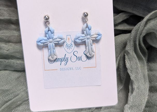 Simply SuSu Designs Clay cross earrings
