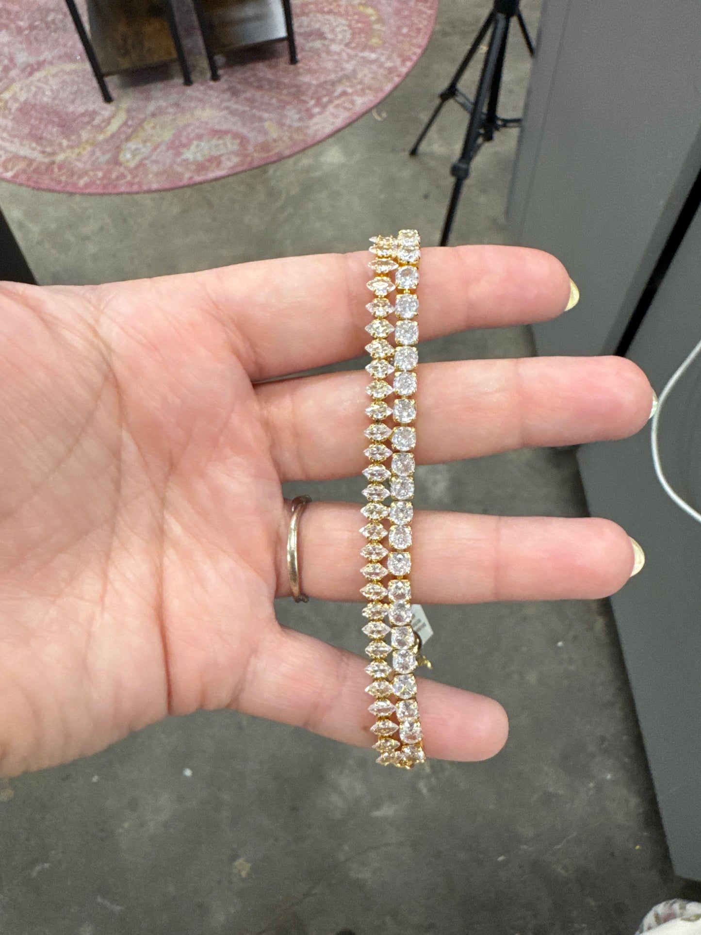 Double row gold bracelet 18K gold plated