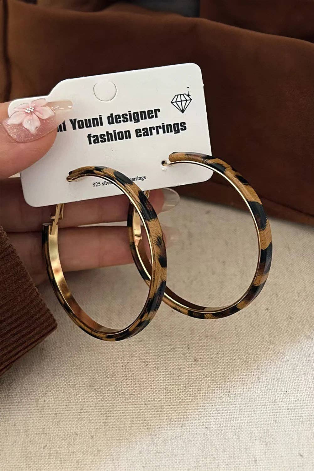 Stainless Alloy Leopard Hoop Earrings