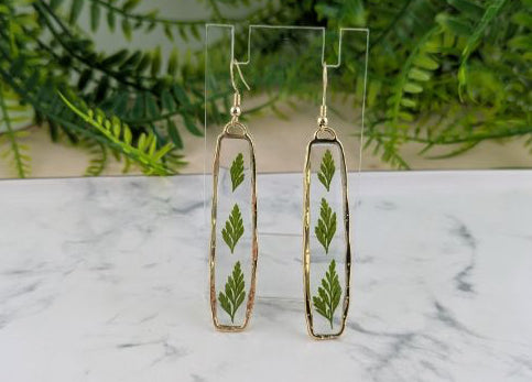 Simply SuSu Designs 3 Fern Leaf resin earrings