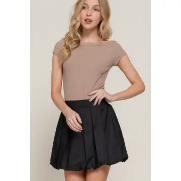 Ballon Pleated Mini-Skirt