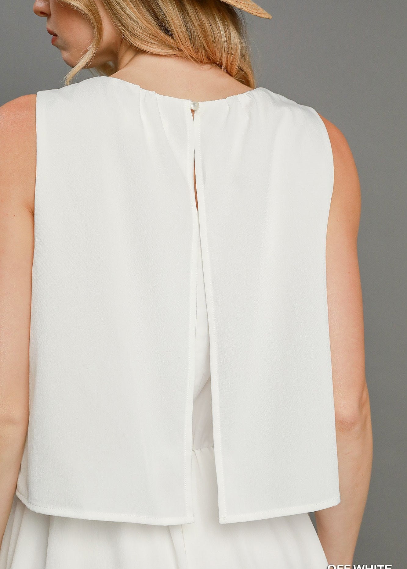 sleeveless double layered midi dress