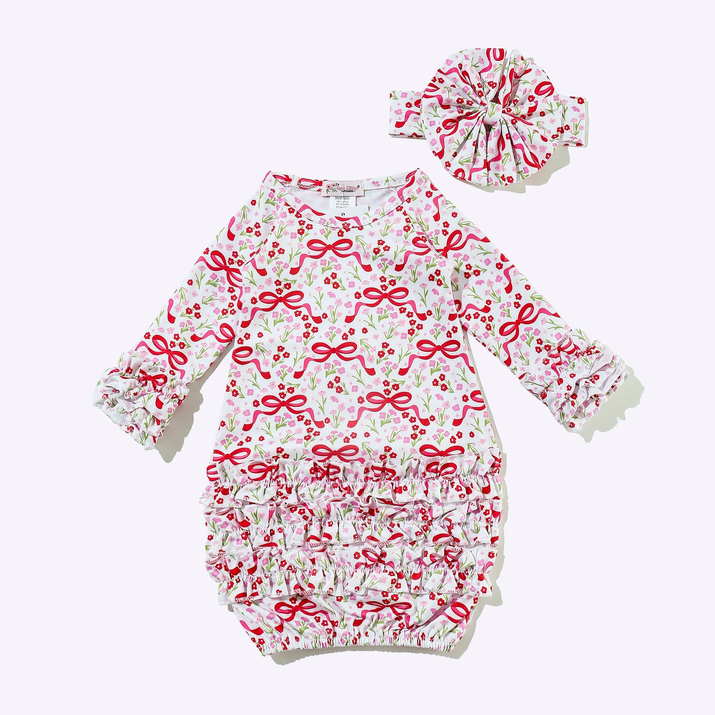 Red Ribbon Baby Gown