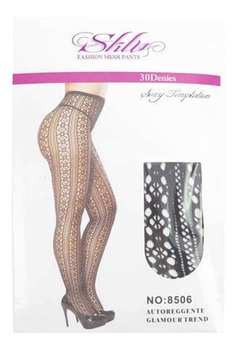Cap Zone - High Rise French Cut Floral Lace Net Sheer Tight Pantyhose