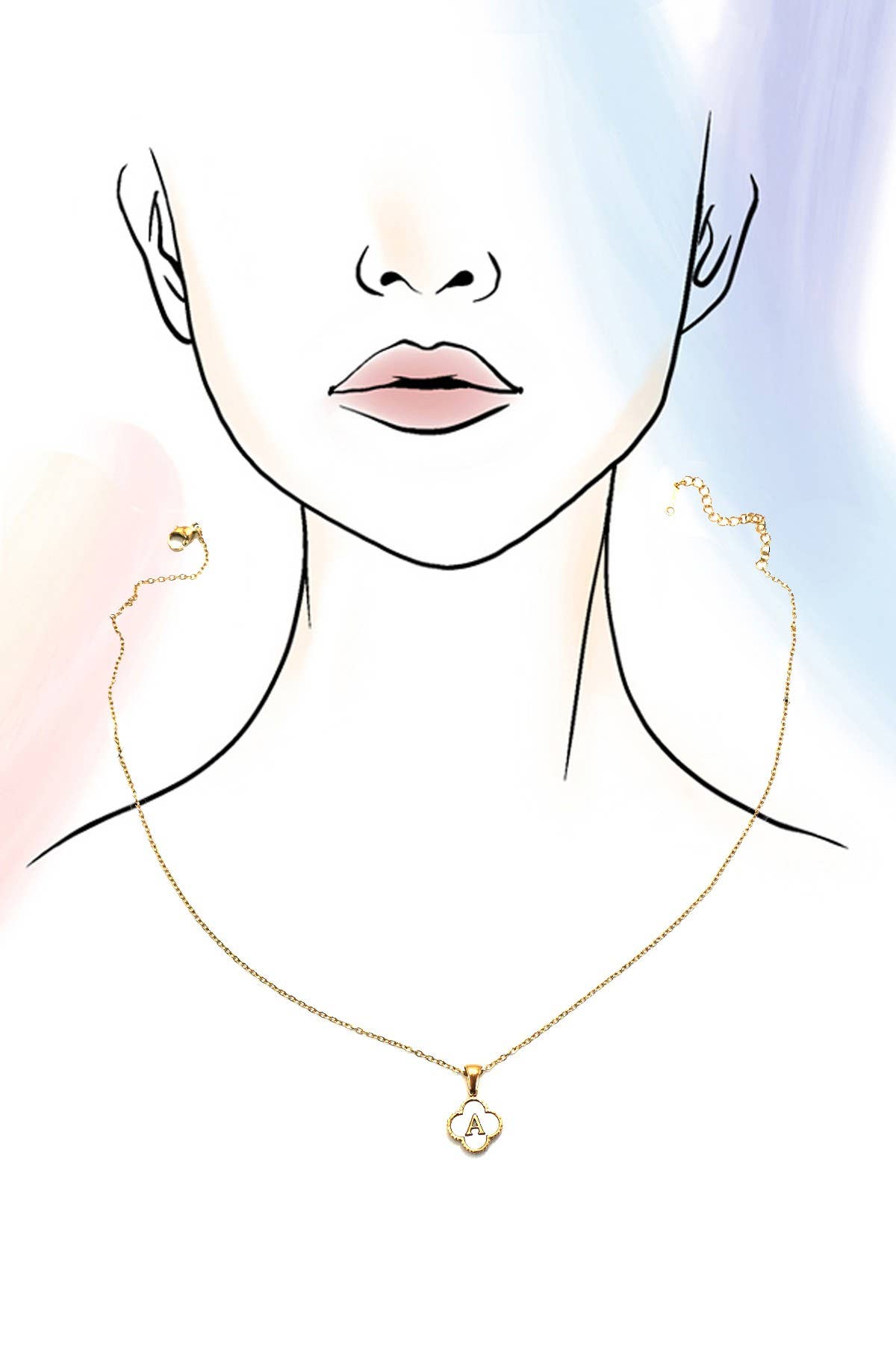 CLOVER INITIAL NECKLACE