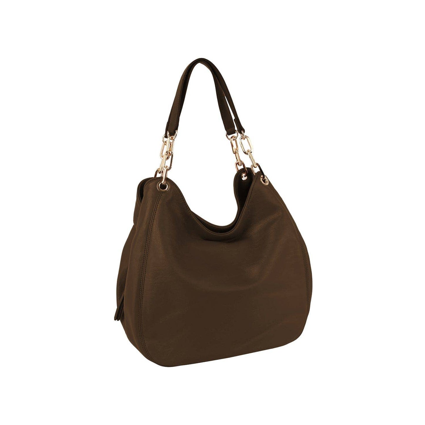 Coffee Three Compartment Women's Hobo Tote Purse