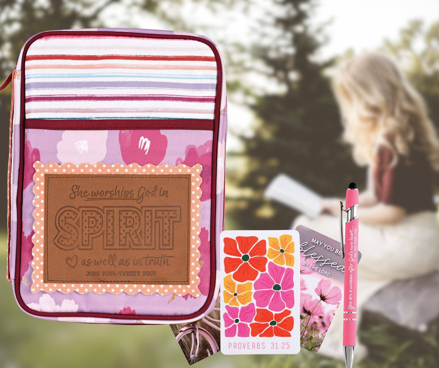 Bible Case She Worships God Large Print