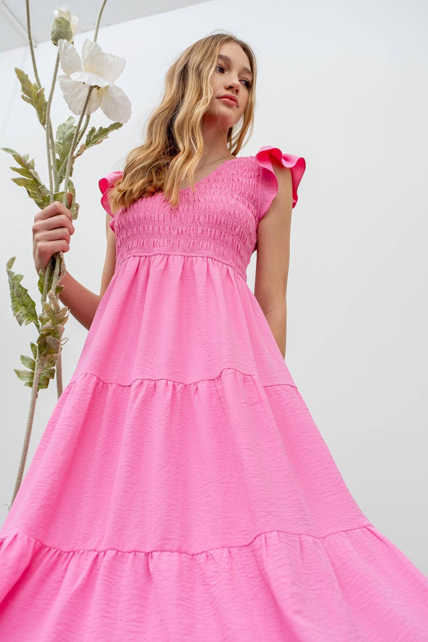 Blu Pepper - FLUTTER SLEEVE MAXI DRESS