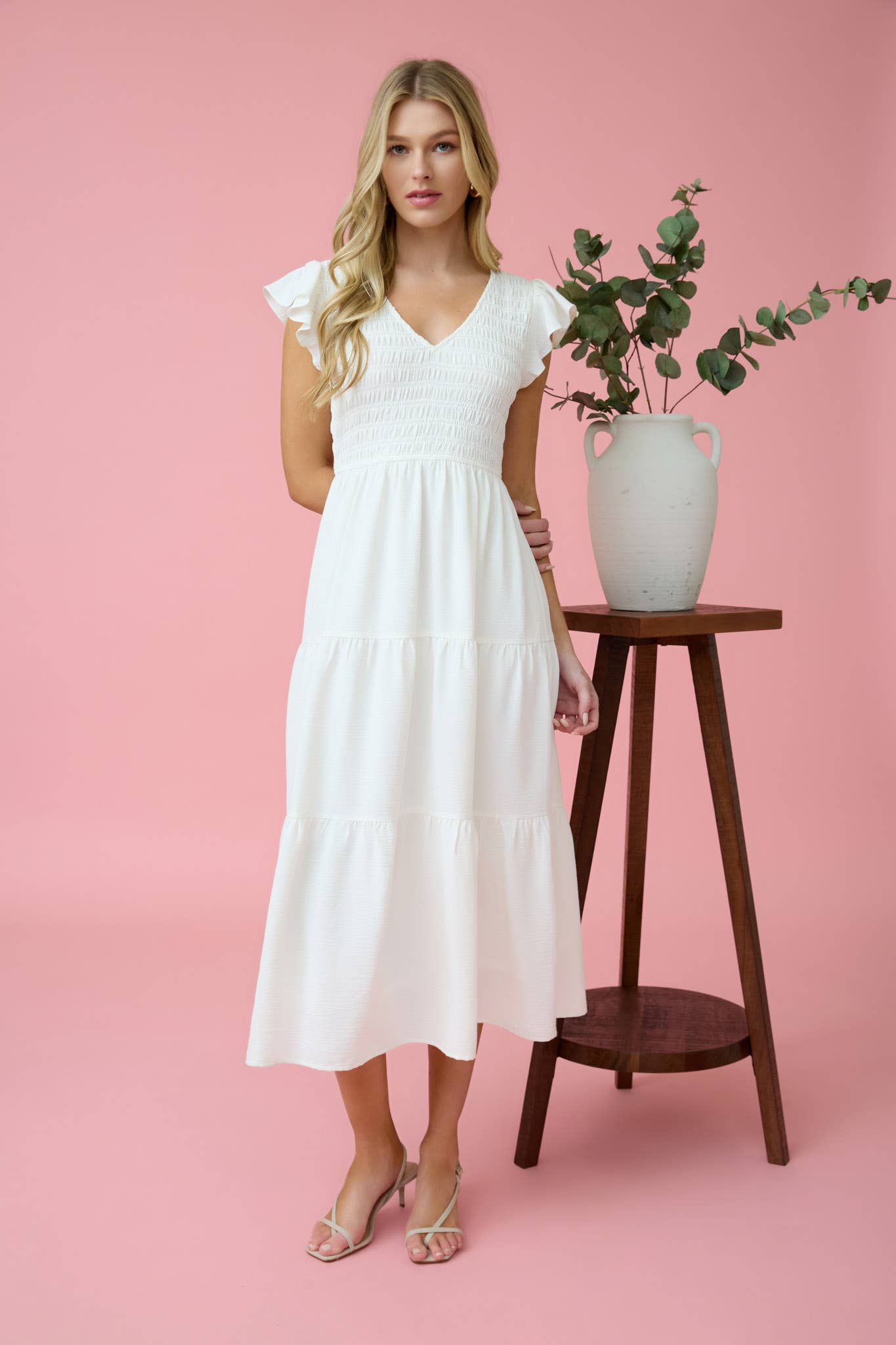 Blu Pepper - FLUTTER SLEEVE MAXI DRESS