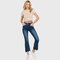 Dark HIGH RISE CROP BOOTCUT JEANS W/ FRAYED HEM