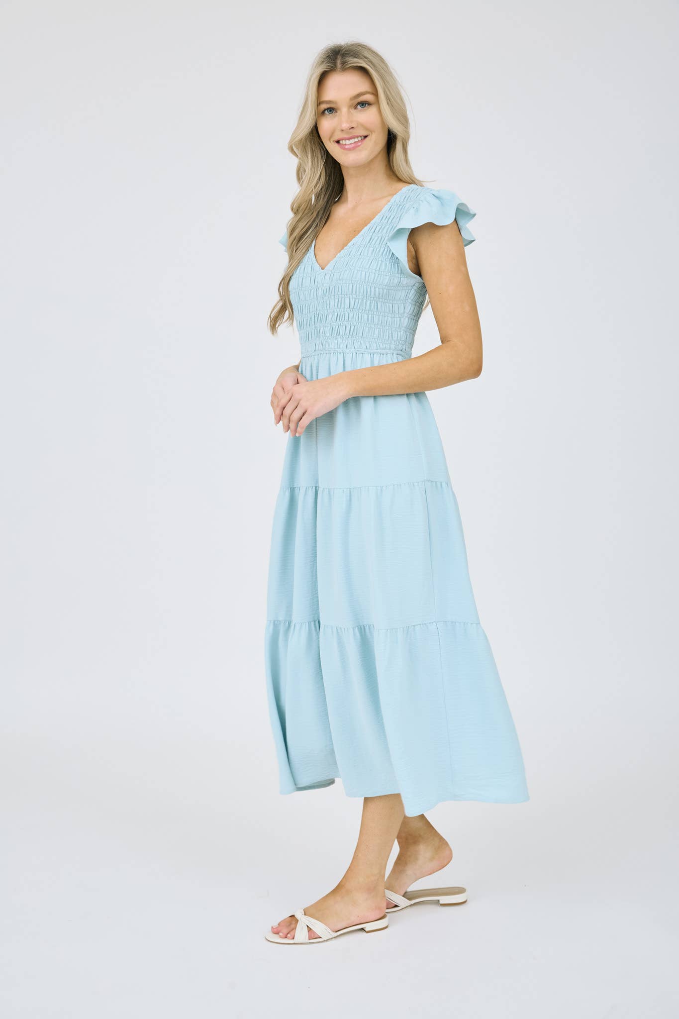 Blu Pepper - FLUTTER SLEEVE MAXI DRESS