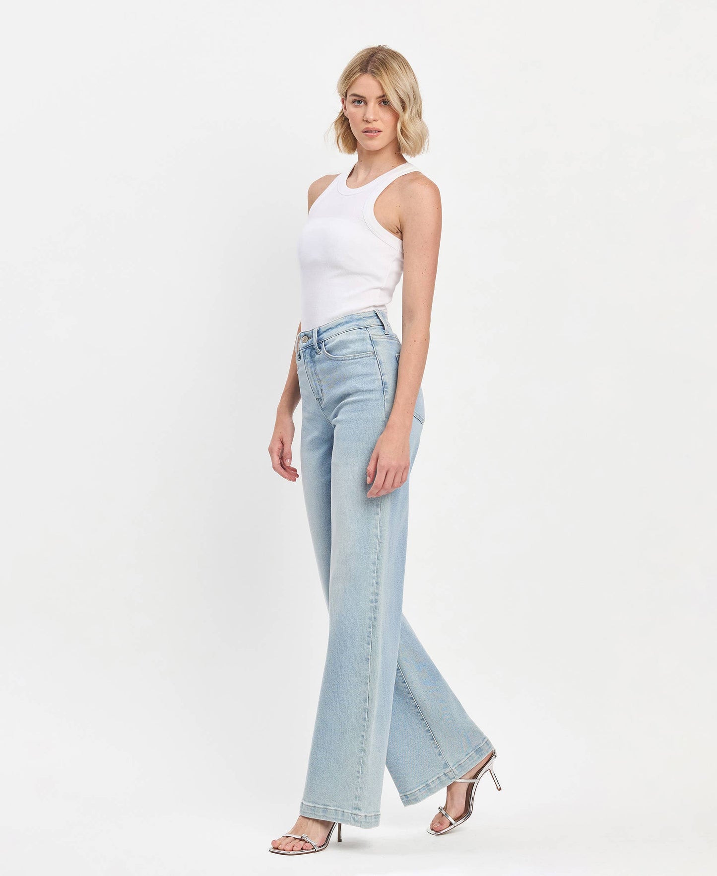 VERVET by FLYING MONKEY - HIGH RISE FULL LENGTH WIDE LEG JEANS