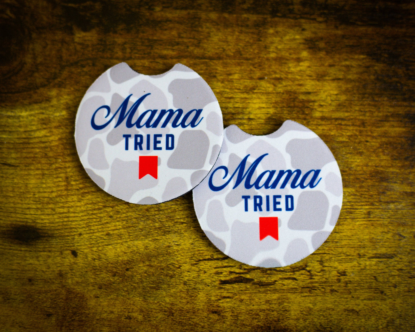 Scent South - Mama Tried - White camo - coaster