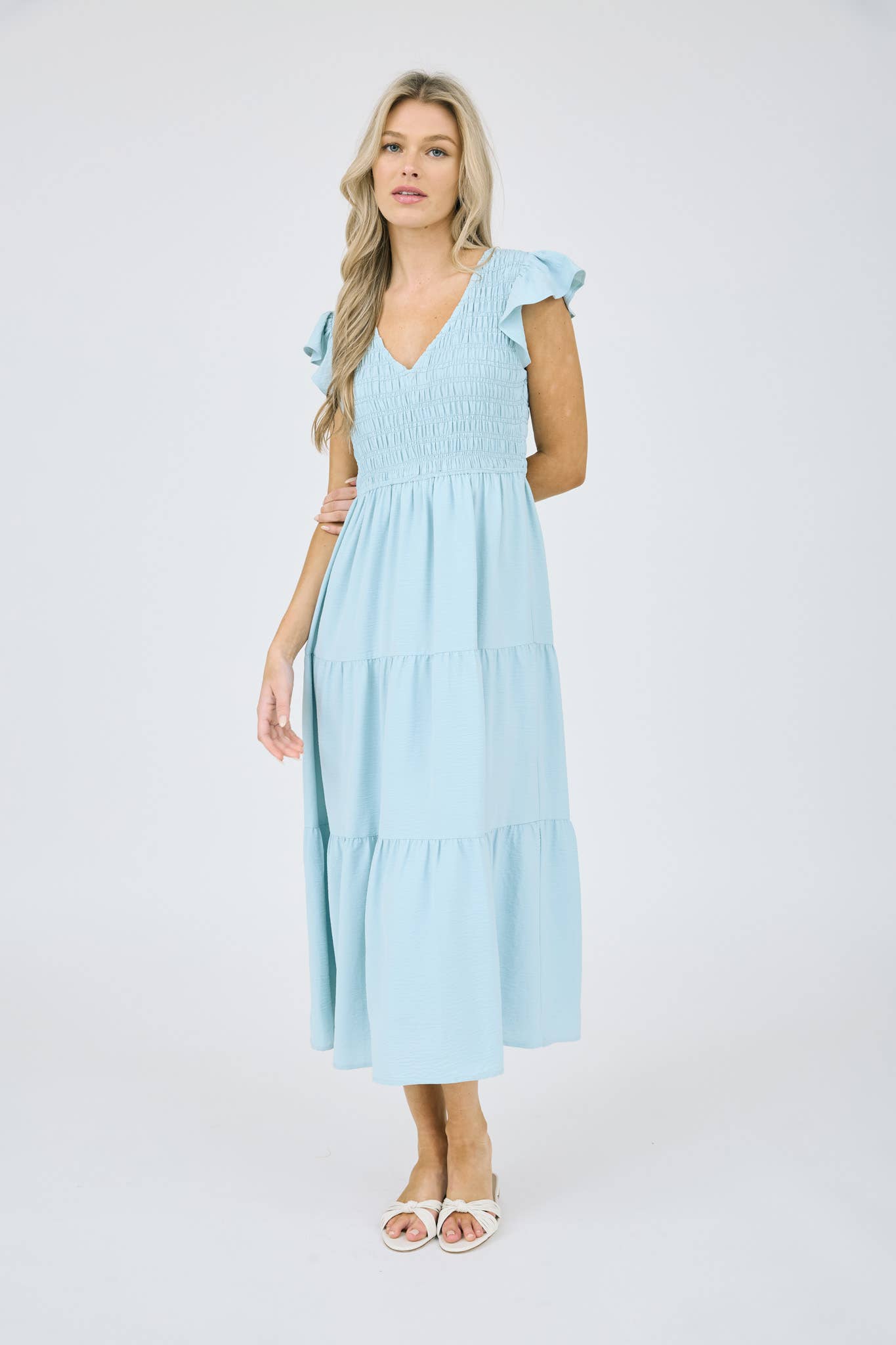 Blu Pepper - FLUTTER SLEEVE MAXI DRESS