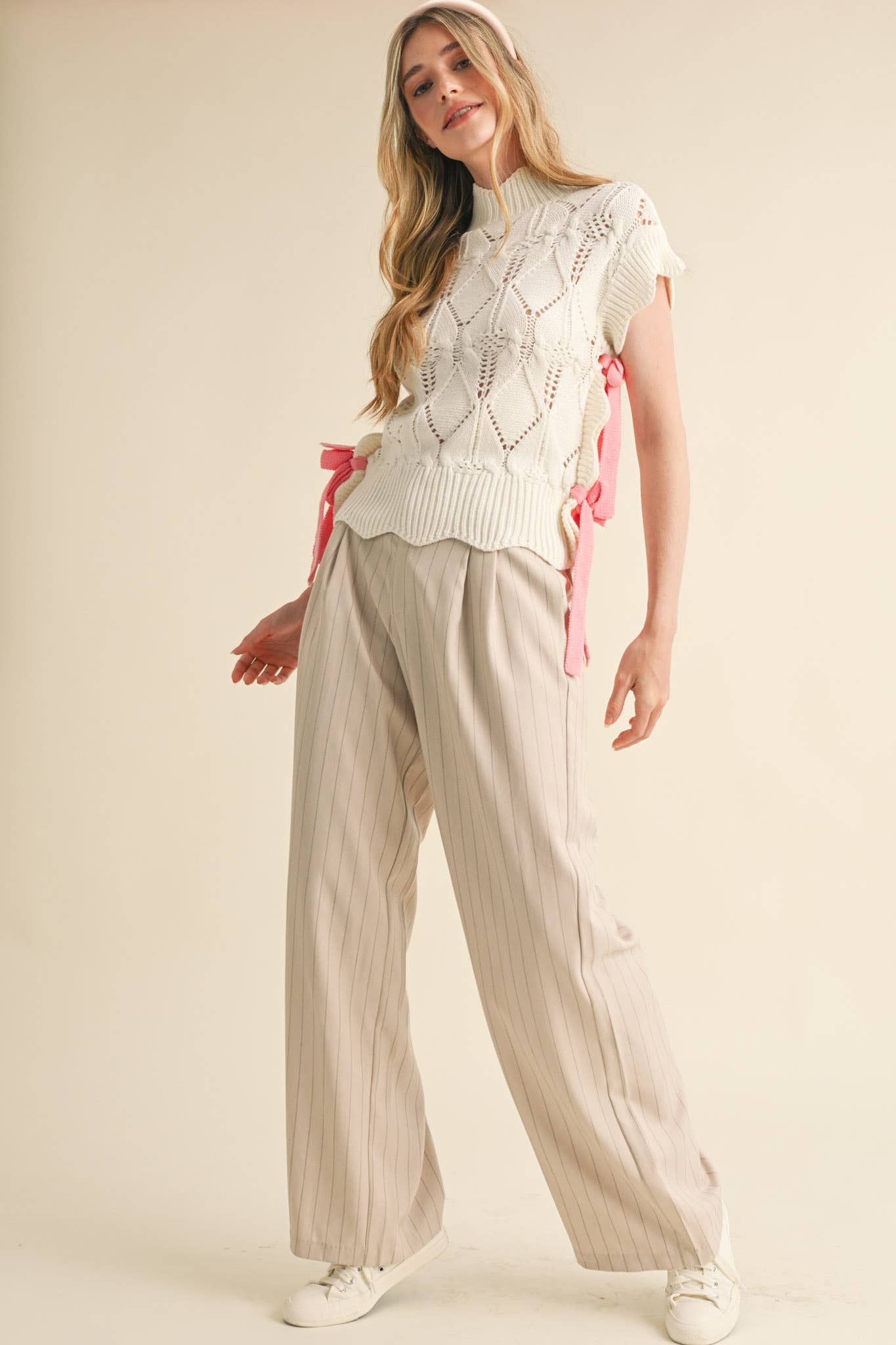 &MERCI - MOCK NECK CROPPED SWEATER VEST MSW2133