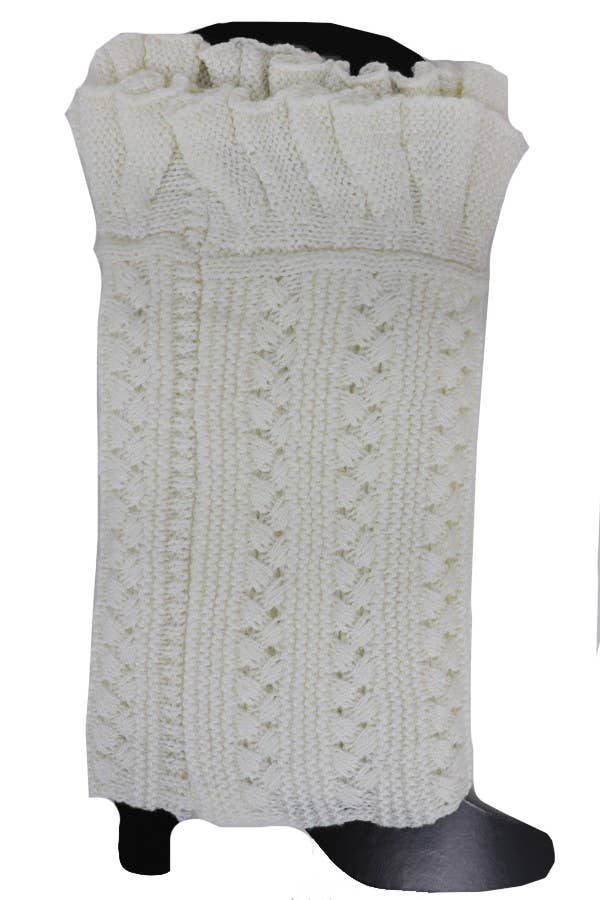 Cap Zone - Classic Frill Braid Knitted Ankle Warmers