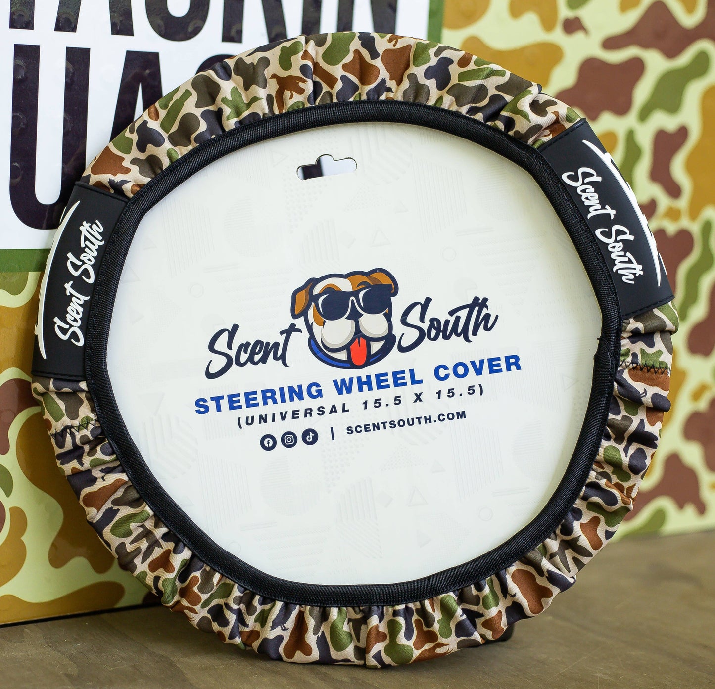 Scent South - Duck camo - Steering wheel cover