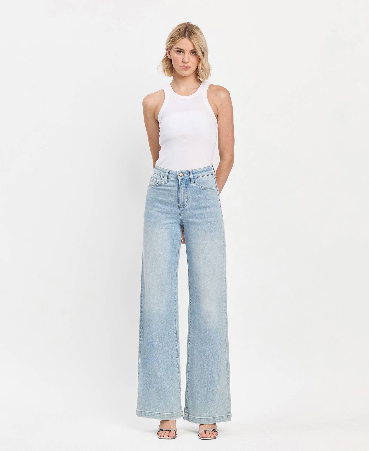 VERVET by FLYING MONKEY - HIGH RISE FULL LENGTH WIDE LEG JEANS