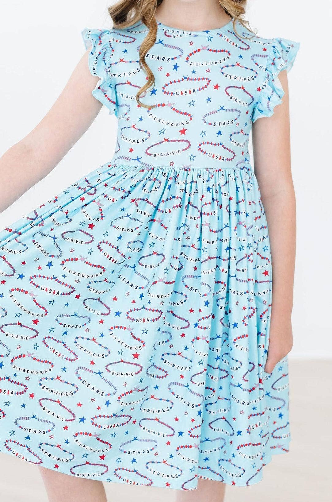 Miss America Flutter Sleeve Dress
