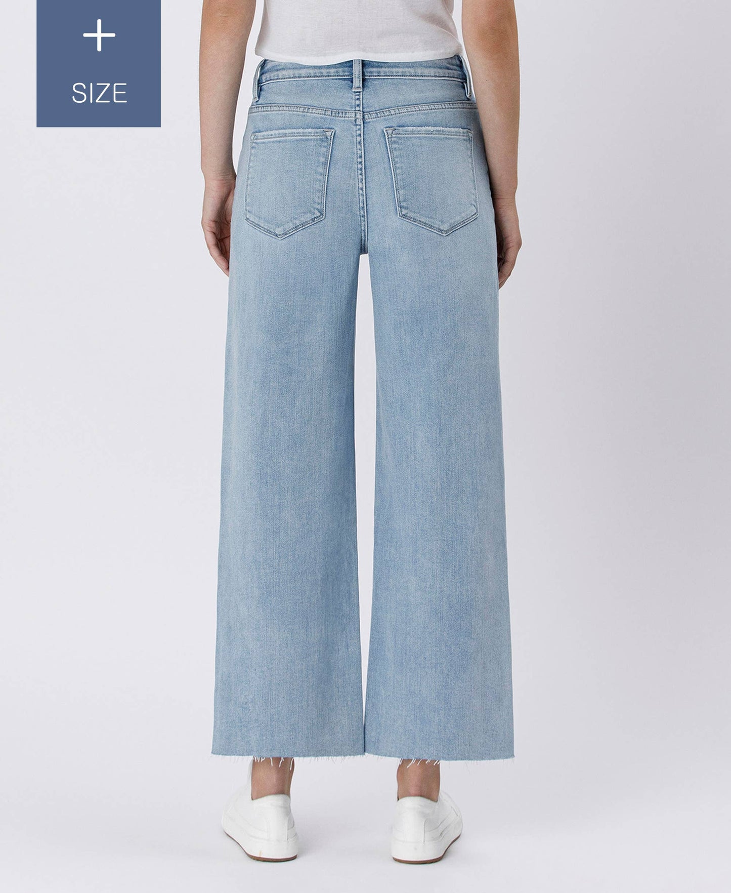 VERVET by FLYING MONKEY - PLUS SIZE HIGH RISE WIDE LEG JEANS T6399-P