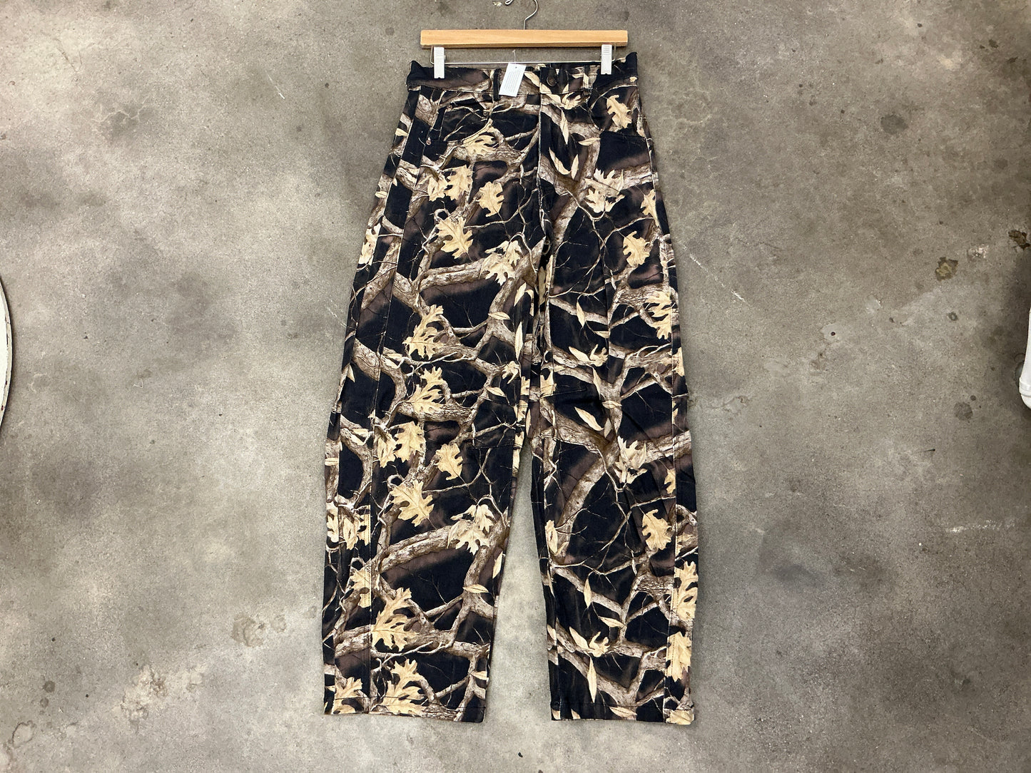 Black Tree Camo Wide Legged Jeans