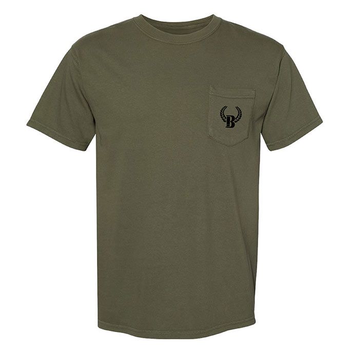 Olive Buck Shot Apparel Duck Dog Short Sleeve Pocket T-shirt, {{Size}{{Sku}}