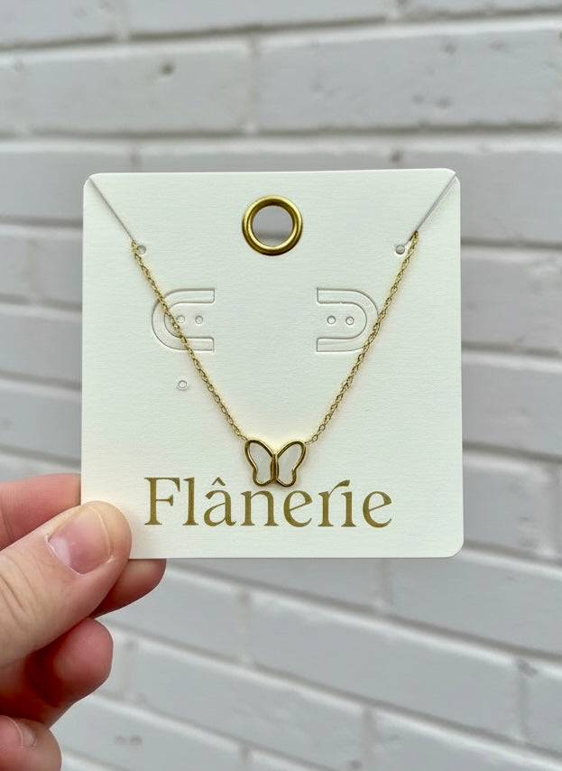 Flanerie Sandy Butterfly 18K Gold Necklace