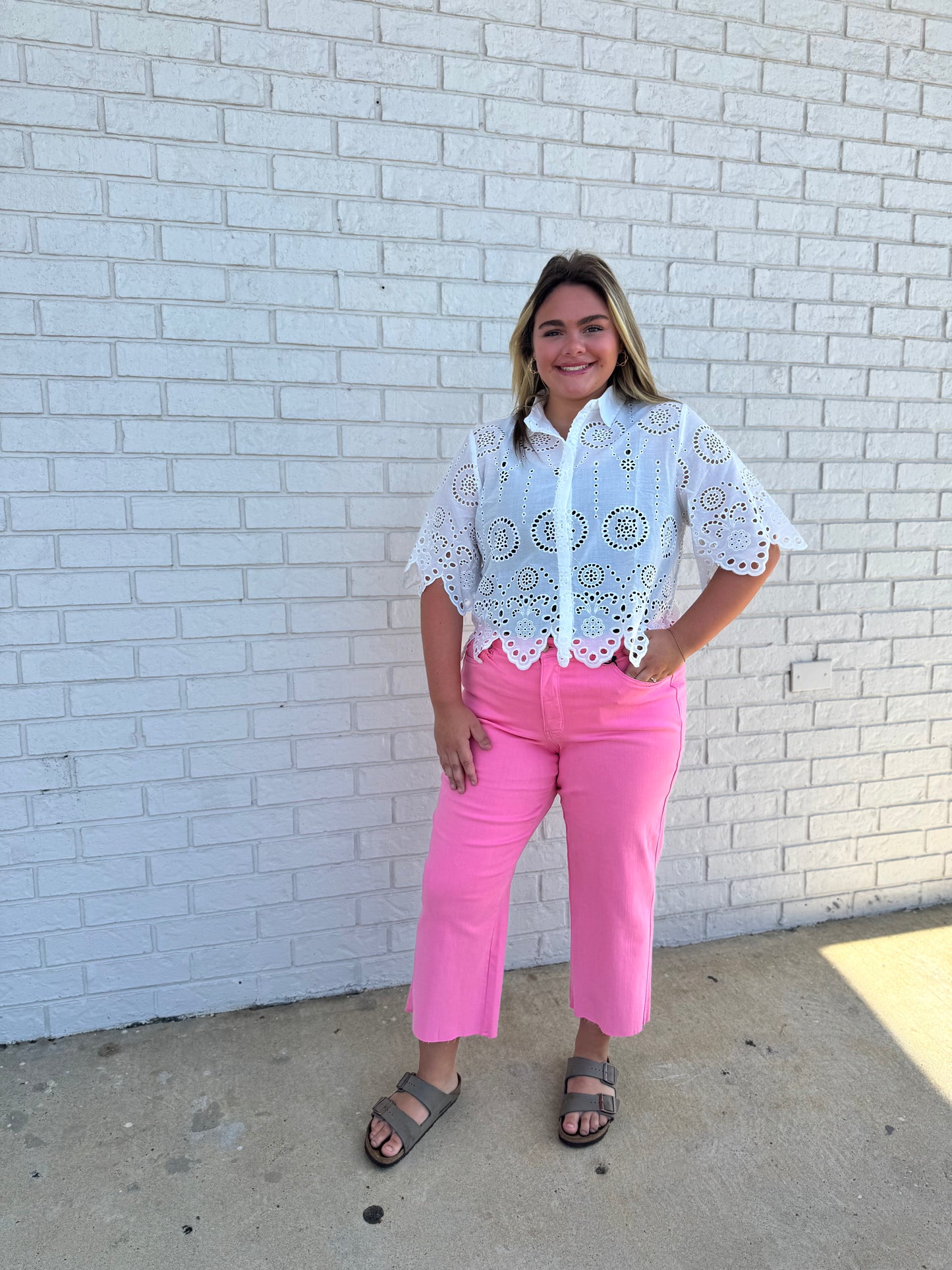 Kori America white eyelet blouse
