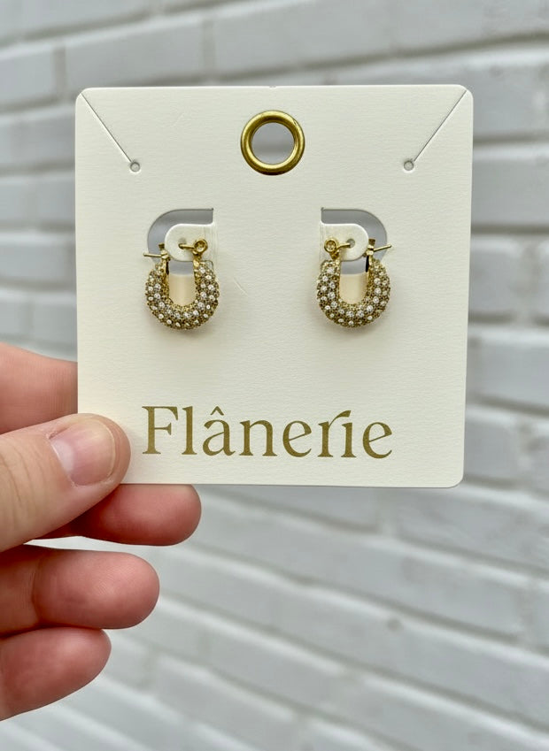 Flanerie Joleen CZ 18K Gold Hoop