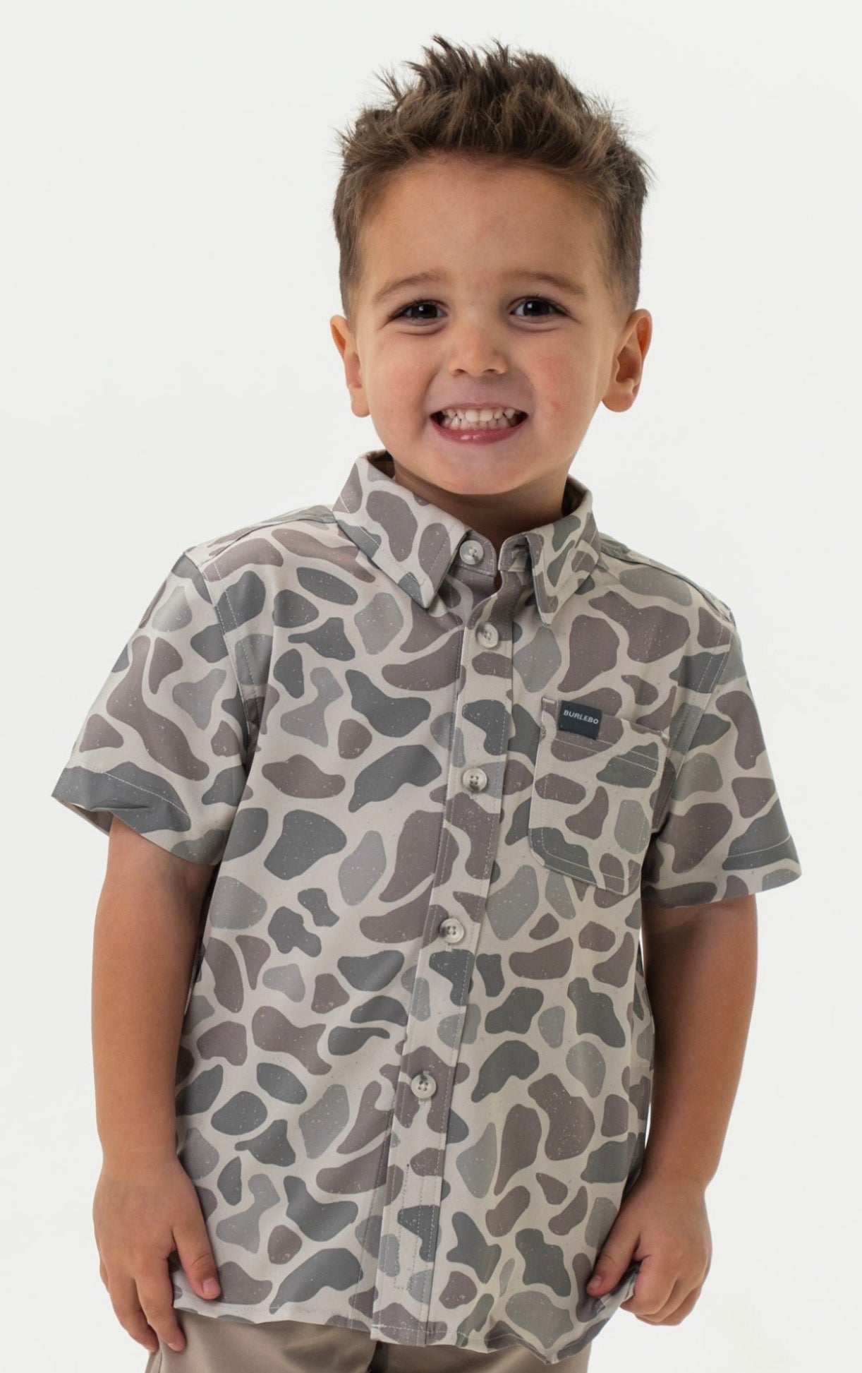 Youth Performance Button Up - Classic Deer Camo