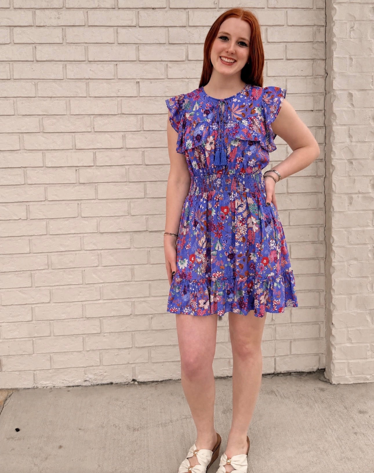 Lilac Blue Floral Dress