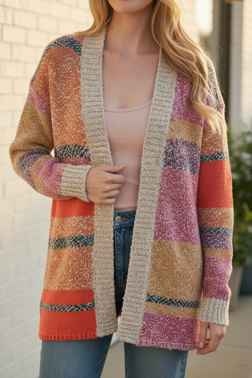Oversized Colorful Cardigan