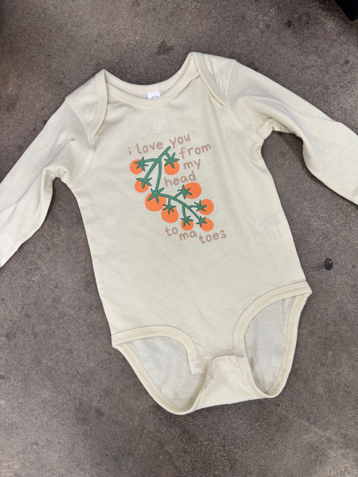 I love you from my head baby onesie