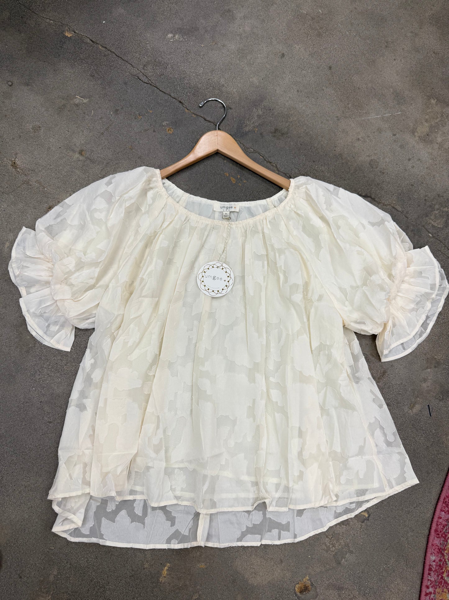Ivory Bloom Flutter Top