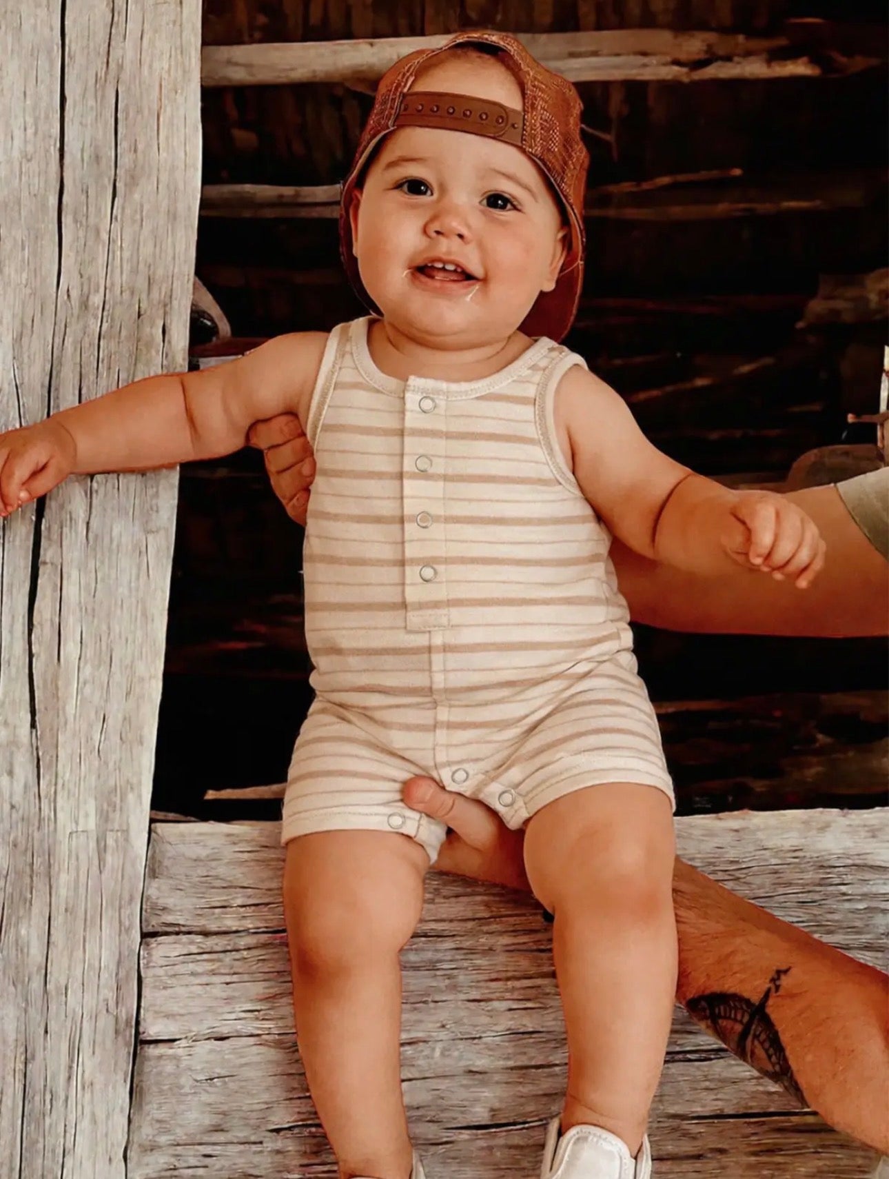 The Shimmer Shack Biscuit Mixed Stripe Shortie
