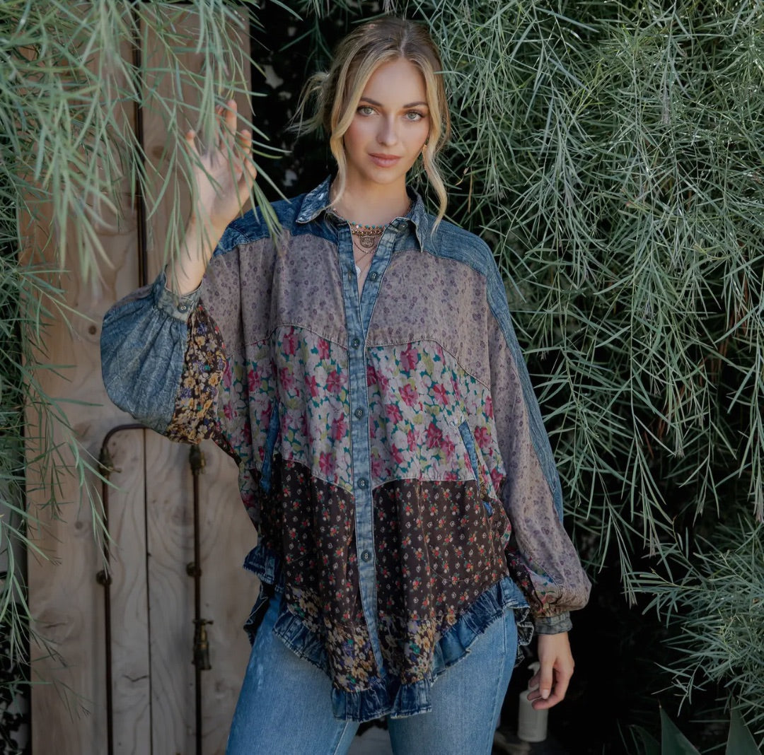 The Shimmer Shack Young threads relaxed Batwing top
