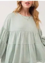 The Shimmer Shack PLUS Mint Tiered Balloon Sleeve