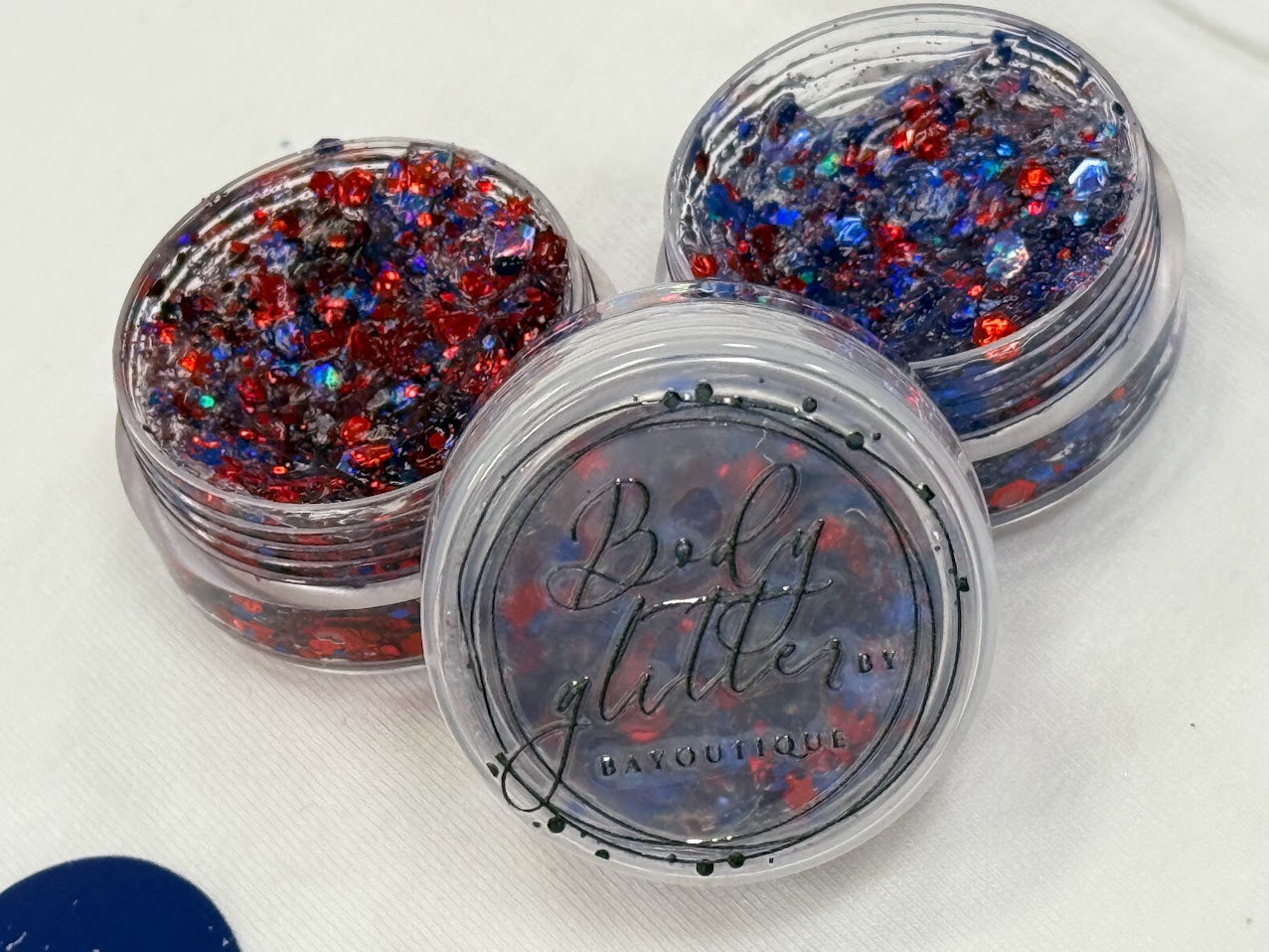 Red and Blue Body Glitter