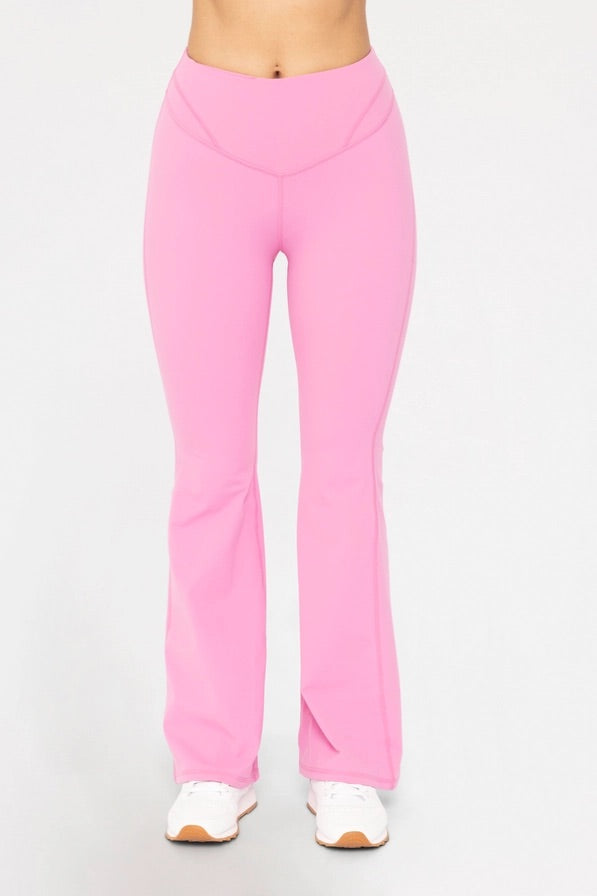 The Shimmer Shack Mono B Pink Flare Leggings