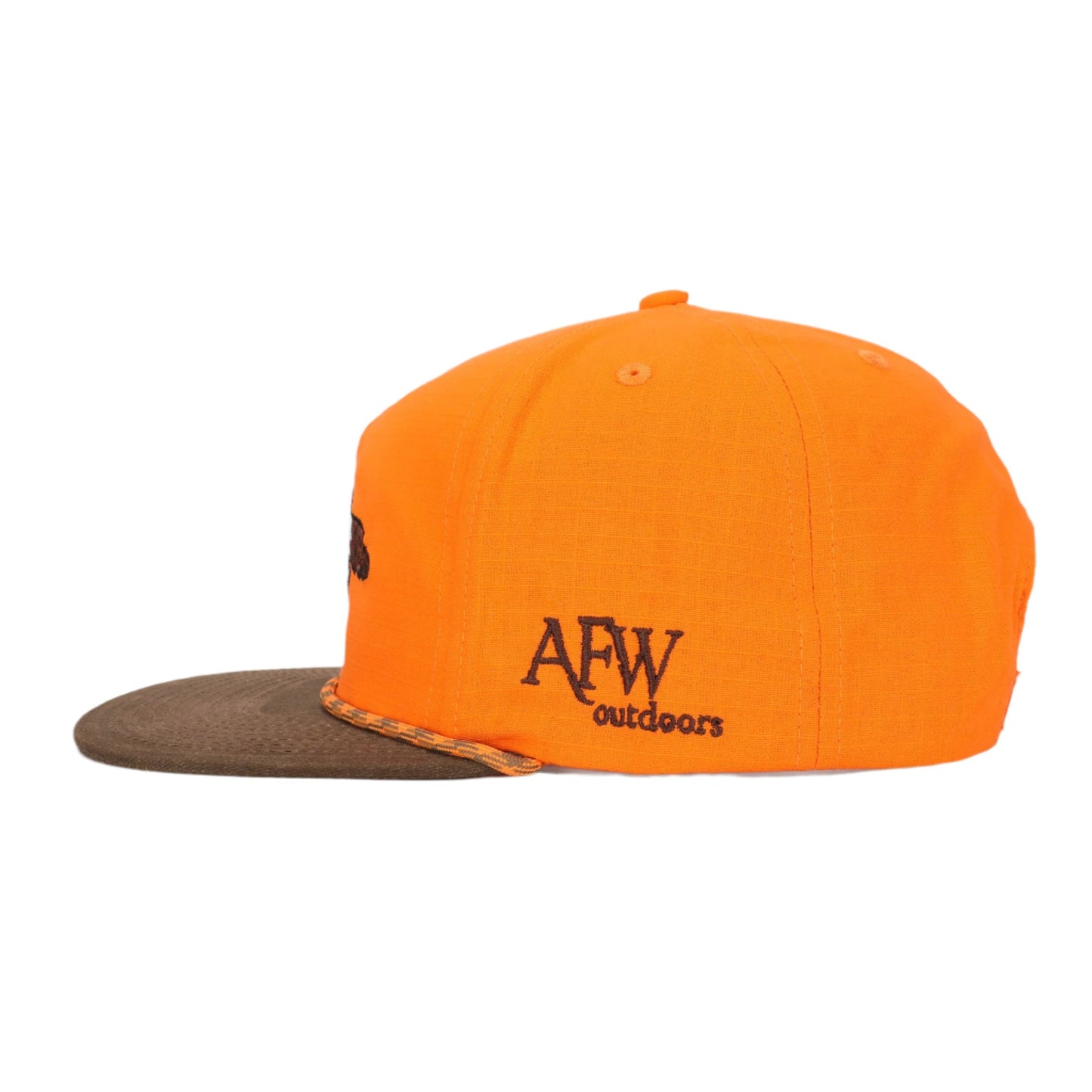 BLAZE ORANGE AND BROWN RIPSTOP POINTER ROPE HAT