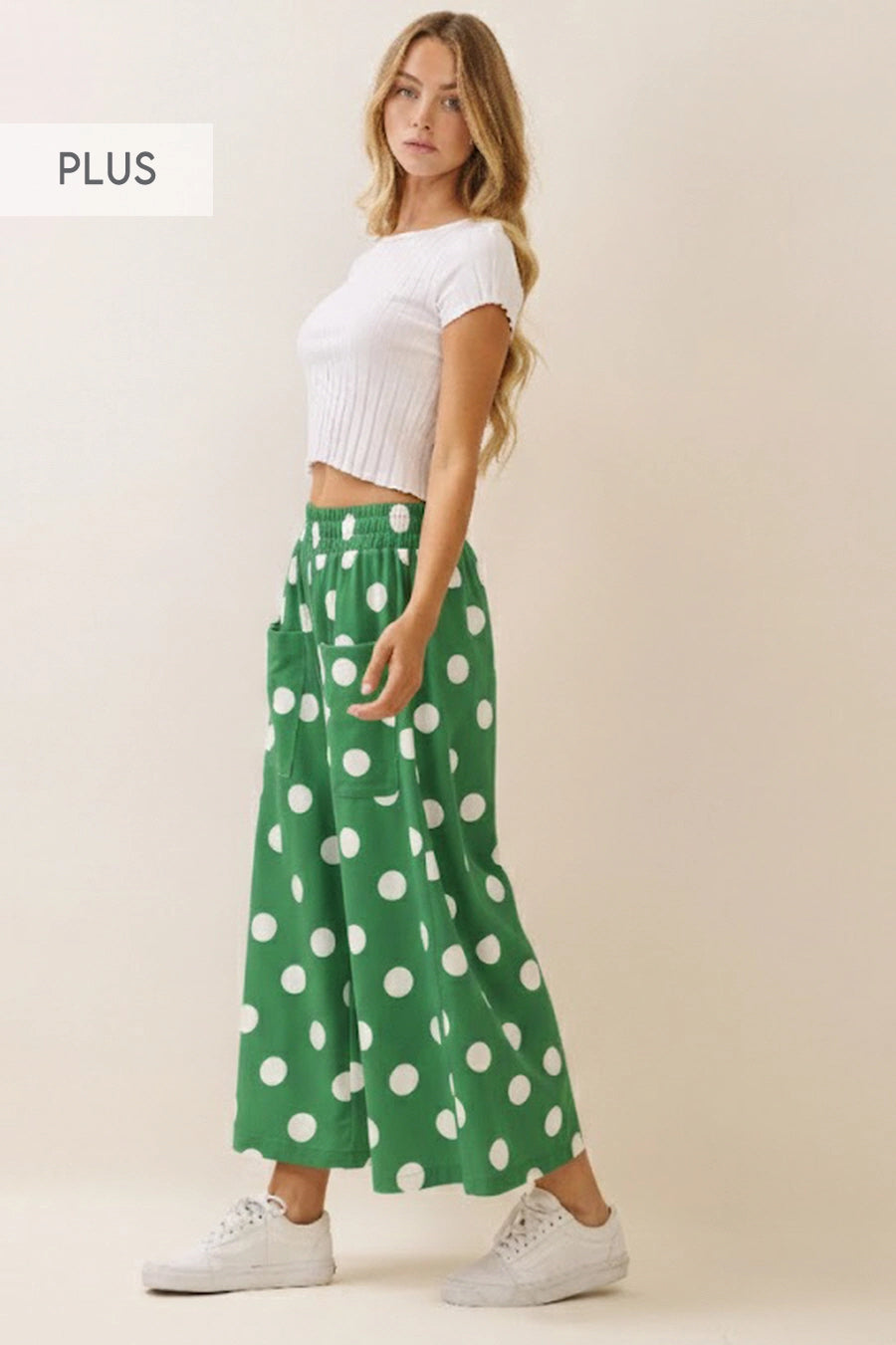 The Shimmer Shack Oddi PLUS Polka Dot Pants Green