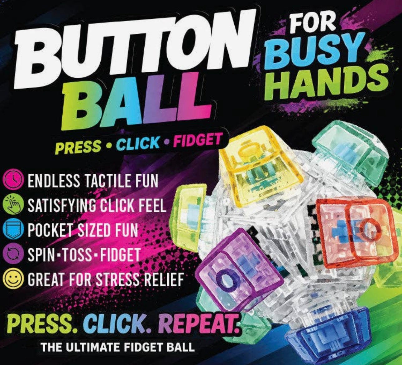 The Shimmer Shack Fidget Button Ball