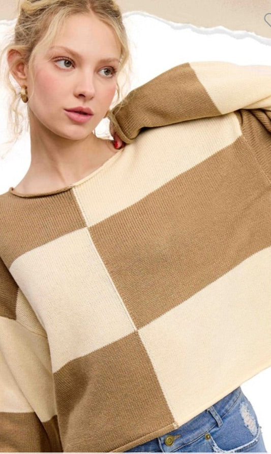La Miel Checkered Sweater