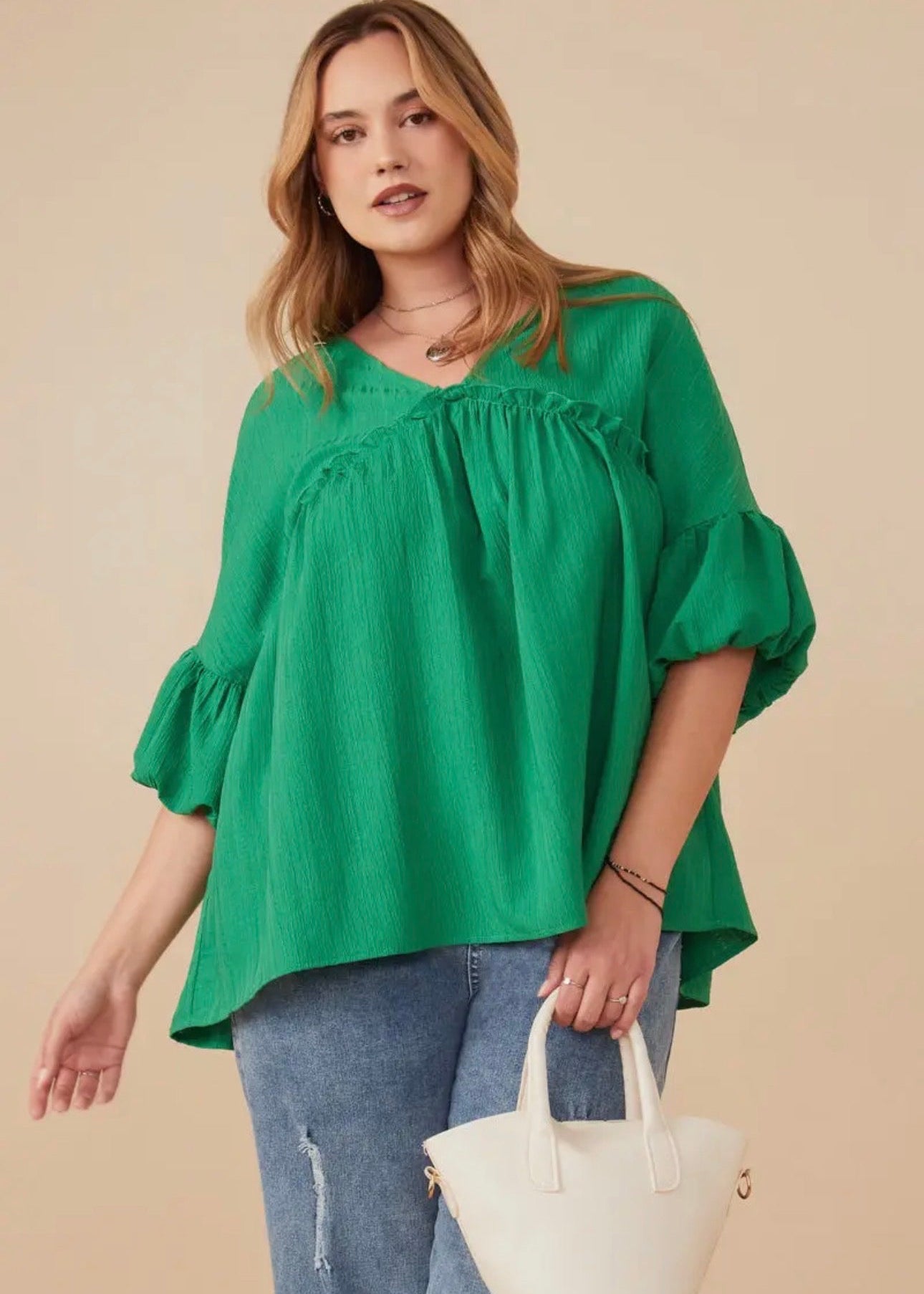 The Shimmer Shack PLUS Hayden Green Top