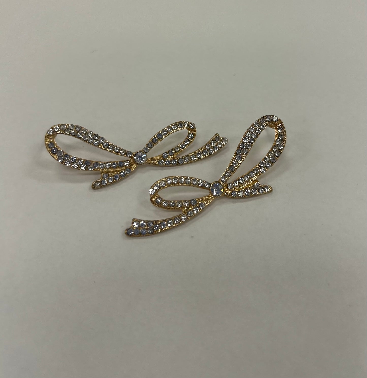 Gold and Diamond Bow Earrings