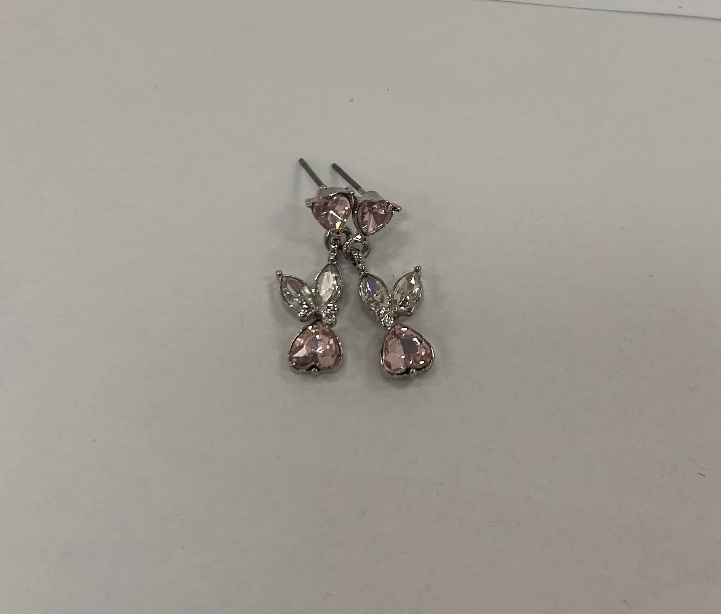Pink Stone and Diamond Earrings